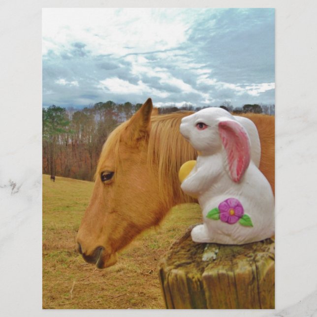 Papier Cheval Jaune, Lapin De Printemps (Devant)
