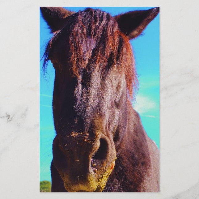 Papier Cheval pourpre avec Bouche verte (Devant)