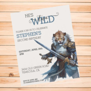 Papier Chevalier guerrier de tigre Deux Wild Second