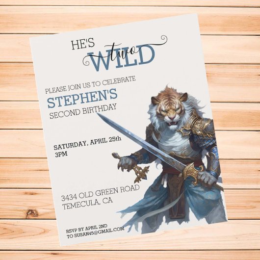 Papier Chevalier guerrier de tigre Deux Wild Second