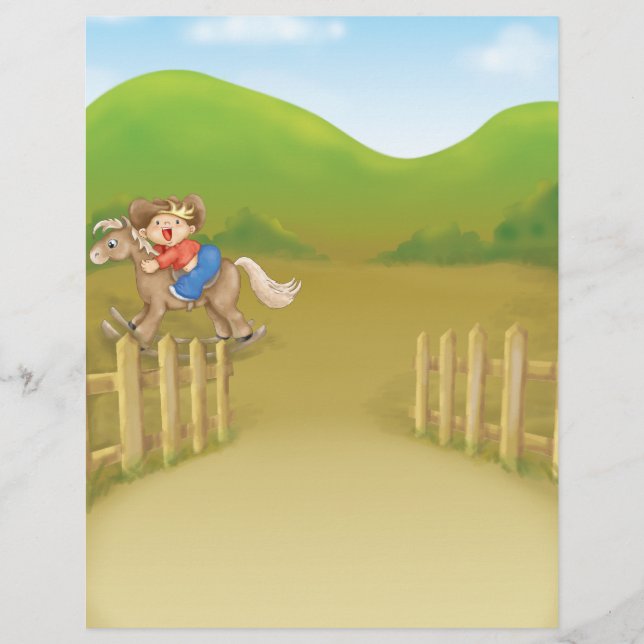 Papier chevauchant petit cowboy (Devant)