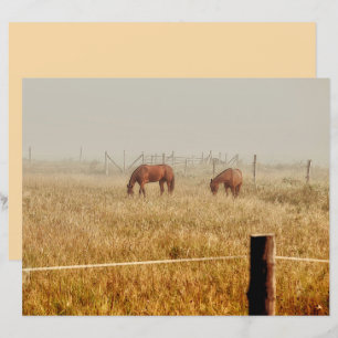 Papier Chevaux Campagne Ferme Rustique Découpage Brown