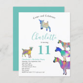 Papier Chèvres colorées fête d'anniversaire (Devant / Derrière)