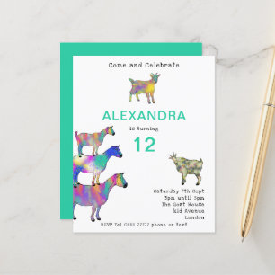 Papier Chèvres mignonnes Budget de la fête du 12e anniver