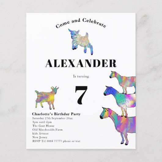 Papier Chèvres Thématique fête d'anniversaire (Devant)