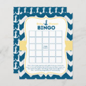 Papier Chevron Ancre Nautical Baby Bingo Card (Devant / Derrière)