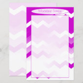 Papier Chevron Purple & White pour écriture manusc (Devant / Derrière)