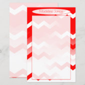 Papier Chevron Red & White pour écriture manuscrit (Devant / Derrière)