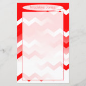 Papier Chevron Red & White pour écriture manuscrit (Devant)