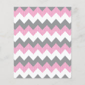 Papier Chevron rose Eléphant Baby Girl Douche - Voeux (Dos)