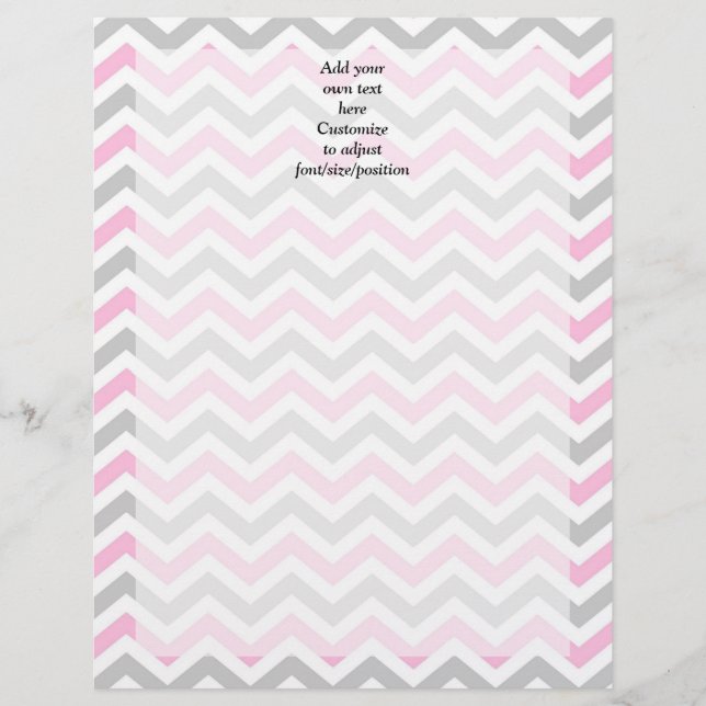 Papier chevron rose et gris (Devant)