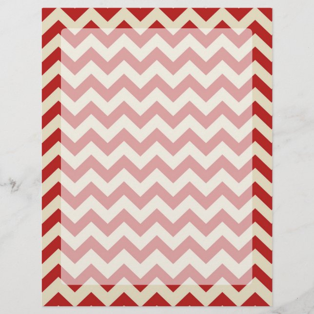 Papier Chevrons rouges Vintages rétro classique (Devant)