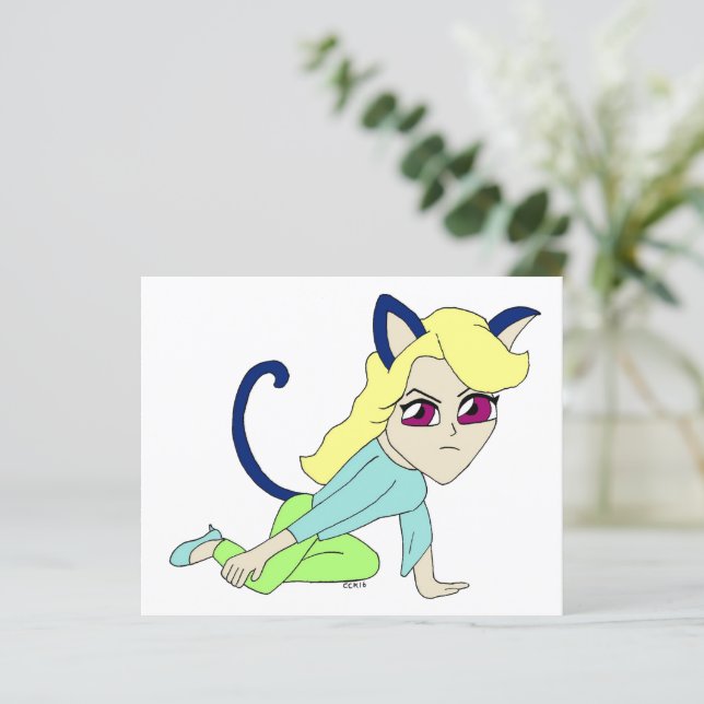 Papier chibi catgirl (Debout devant)