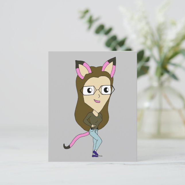 Papier chibi catgirl (Debout devant)