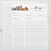 Papier Chic Aquarelle Cuisine étagère Pots Ustensiles Rec (Devant / Derrière)