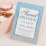 Papier Chic bleu parties scintillant élégant budget Sweet<br><div class="desc">Une douche parties scintillant moderne,  assez chic et élégant faux bleu foncé avec parties scintillant bleu pastel bloc couleur pâle invitation à la fête de 16 ans avec le bleu ombre motif s'estompant sur un arrière - plan bleu clair,  à bas prix abordable.</div>