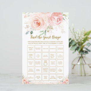 Papier Chic Blush Floral Fun Bridal Trouvez le Bingo invi