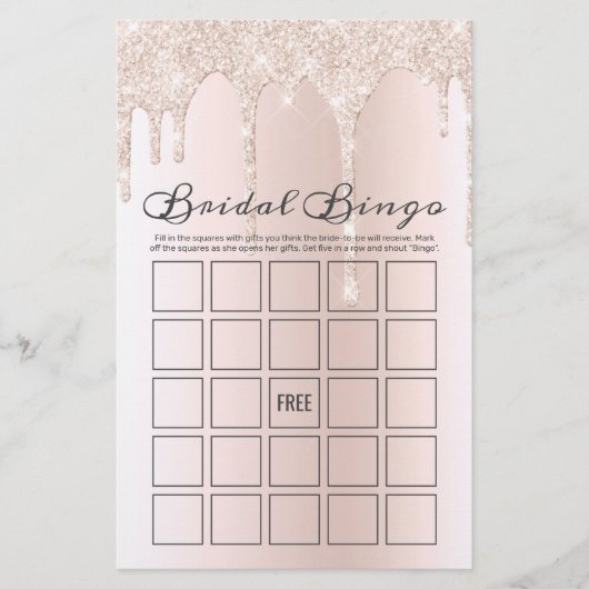 Papier Chic Blush rose Parties scintillant de la goutte à (Devant)