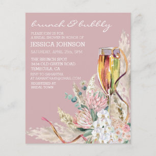 Papier Chic Boho Champagne Brunch Bubbly Enterrement de V