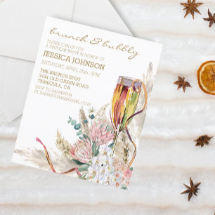 Papier Chic Boho Champagne Brunch Bubbly fête d'anniversa
