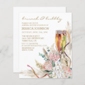 Papier Chic Boho Champagne Brunch Fête des mariées Bubbly (Devant / Derrière)