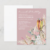 Papier Chic Boho Champagne Brunch Fête des mariées Bubbly (Devant / Derrière)