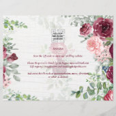 Papier Chic Bourgogne Blush Rose Floral Mariage (Dos)