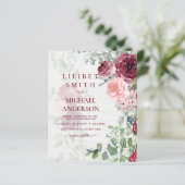 Papier Chic Bourgogne Blush Rose Floral Mariage (Debout devant)