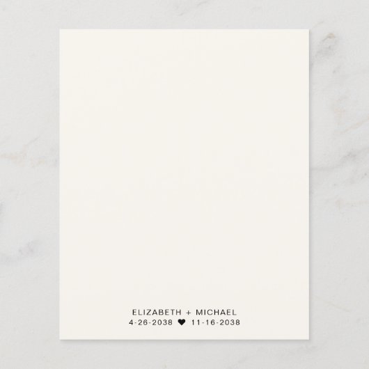 Papier Chic Budget Cream Mariage Réception Invitation (Dos)