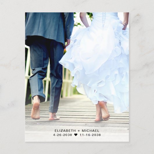 Papier Chic Budget Photo mariage réception invitation (Dos)
