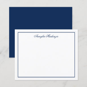 Papier Chic Elegant Marine Bleu et Blanc Personnalisé