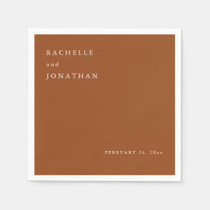 Papier Chic en terre cuite blanc Mariage simple serviette