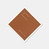 Papier Chic en terre cuite blanc Mariage simple serviette (Coin)