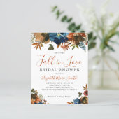 Papier Chic Fall in Love Blue Floral Fête des mariées Inv (Debout devant)