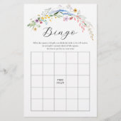 Papier Chic Fleur sauvage Fête des mariées Jeu de Bingo (Devant)