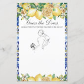 Papier Chic Lemon Greenery Guess Dress Bridal Game (Devant)