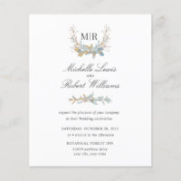 Chic Monogram Crest Gold bleu floral Photo mariage