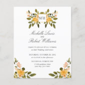 Papier Chic Monogram Jaune Vert Mariage floral (Devant)