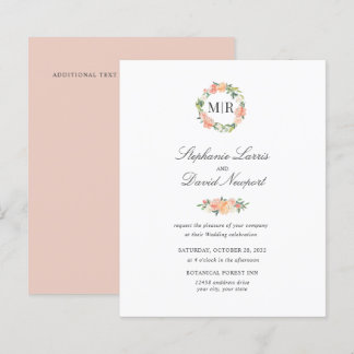 Papier Chic Monogramme rose orange vert Garlander Mariage