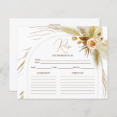 Papier Chic Pampas Grass Boho recette de douche nuptiale (Devant / Derrière)