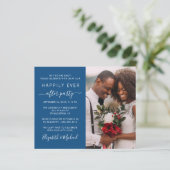 Papier Chic Photo Blue Wedding Réception Invitation (Debout devant)