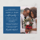 Papier Chic Photo Blue Wedding Réception Invitation (Devant)