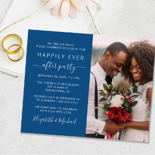 Papier Chic Photo Blue Wedding Réception Invitation