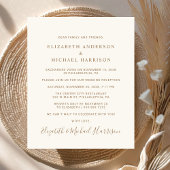 Papier Chic Photo Cream Gold Wedding Réception Invitation