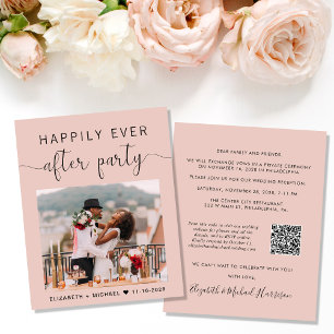 Papier Chic Photo QR Code Blush Wedding Invitation de réc