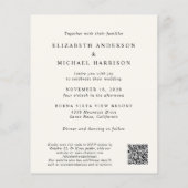 Papier Chic Photo QR Code Budget Cream Faire-part de mari (Dos)