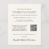 Papier Chic Photo QR Code Cream Wedding Invitation de réc (Dos)
