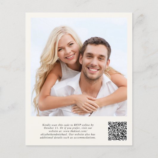 Papier Chic Photo QR Code Mariage Réception Invitation (Dos)