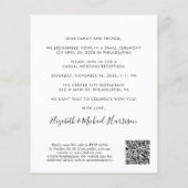 Papier Chic Photo QR Code Mariage Réception Invitation (Dos)