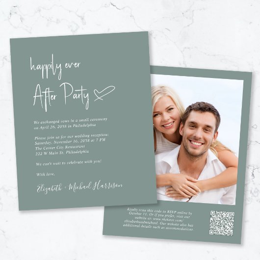 Papier Chic Photo QR Code Mariage Réception Invitation